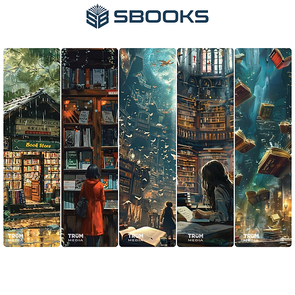 5 Cái Bookmark Kẹp Sách, Dấu Trang Hoạ Tiết Thế Giới Sách - SBOOKS