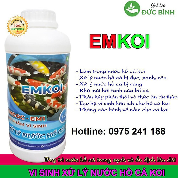 Emkoi chế phẩm xử lý nước hồ cá koi hết tanh, hết rêu, hết đục... phòng bệnh cho cá