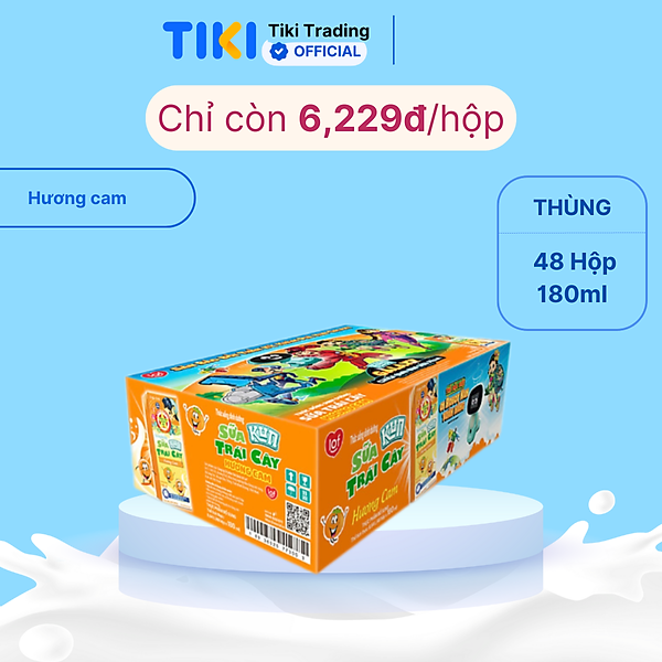 Thùng 48 Hộp Sữa Trái Cây Hương Cam KUN 180ml/hộp ( thẻ cào)