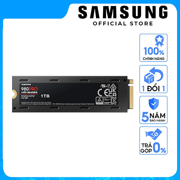 Ổ cứng gắn trong SSD Samsung 980PRO Heatsink 1TB | 2TB PCIe 4.0 x4 NVMe1.3c M2 2280 V-NAND - Hàng chính hãng