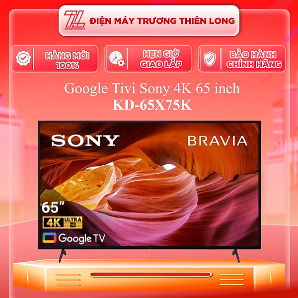 Google Tivi Sony 4K 65 inch KD-65X75K - Model 2022