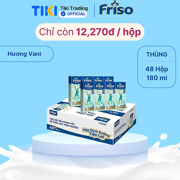 Thùng 48 Hộp Sữa Bột Pha Sẵn Friso Gold Rtd Vani (48 x 180Ml)