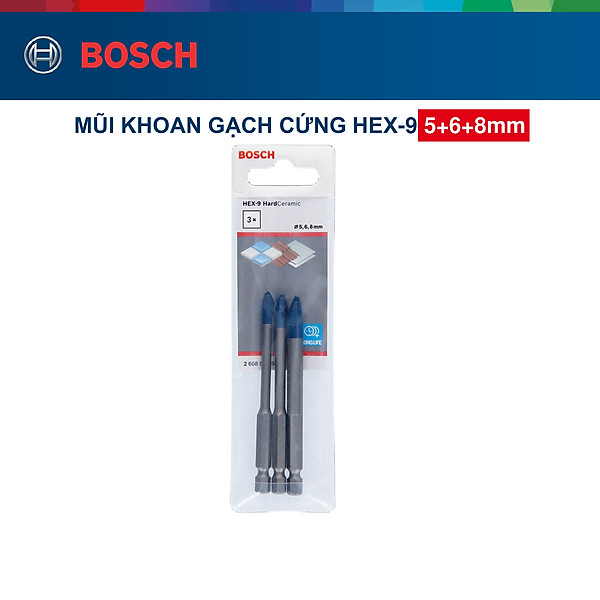 Mũi khoan gạch cứng hex-9 (5/6/8)