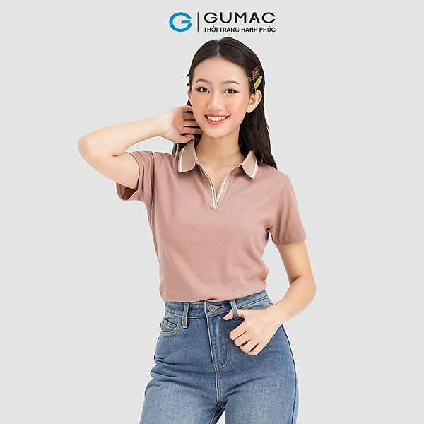 Áo polo nữ Gumac ATC08065 tay ngắn cổ cách điệu