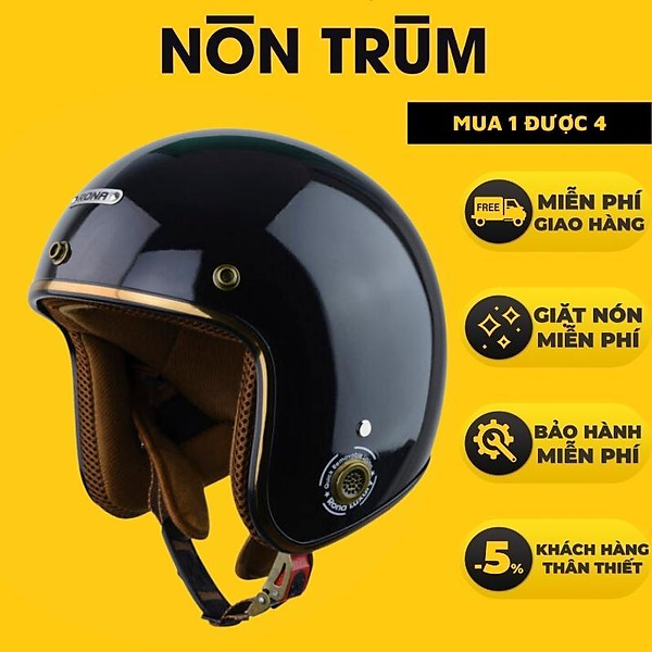 Mũ bảo hiểm 3/4 RONA R8 freesize vòng đầu 55-59cm phù hợp cho nam và nữ đi xe máy