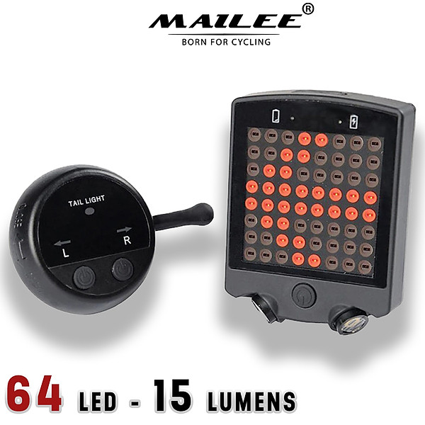 Đèn Đuôi Xe Đạp Led Xi nhan A112 64 bóng led với màn hình đa hiển thị nhiều mẫu dung lượng 650mAh có remote không dây Mai Lee