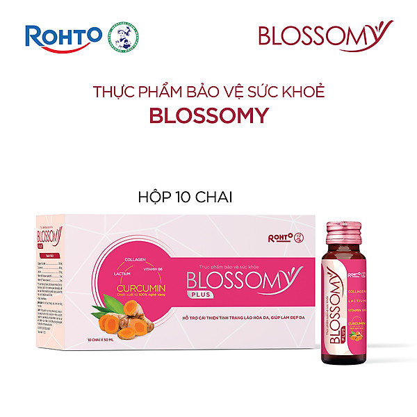 Nước uống collagen giúp sáng da, dạ dày khỏe Blossomy lốc 10 chai x 50ml