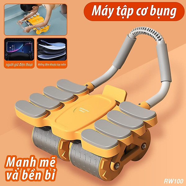 Con Lăn 4 Bánh RW099 - RW100 Tập Bụng Trợ Lực Thế Hệ Mới - Khuỷu Tay - Plank Tại Nhà