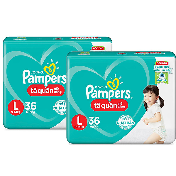 Combo 2 Tã Quần Pampers Tiết Kiệm L36 (36 Miếng / Gói)