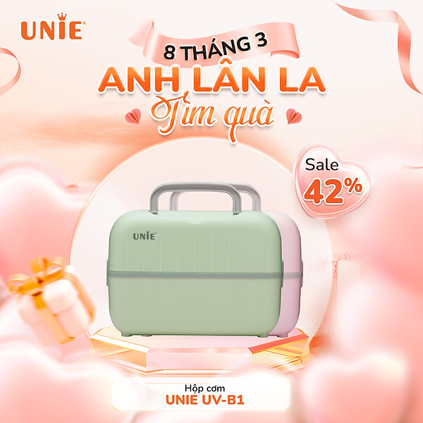 Hộp cơm cắm điện văn phòng UNIE UV hộp đựng cơm giữ nhiệt 2 tầng 4 ngăn inox
