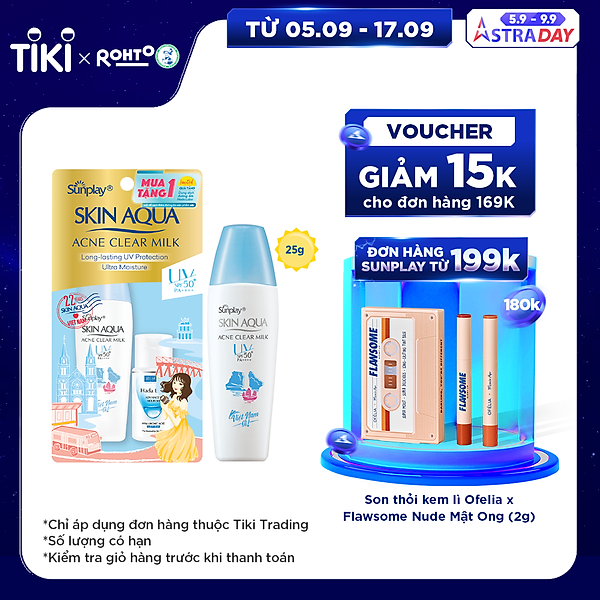Sữa Chống Nắng Dưỡng Da Ngừa Mụn Sunplay Skin Aqua Acne Clear Milk Limited Edition Spf 50+, Pa++++ 25G