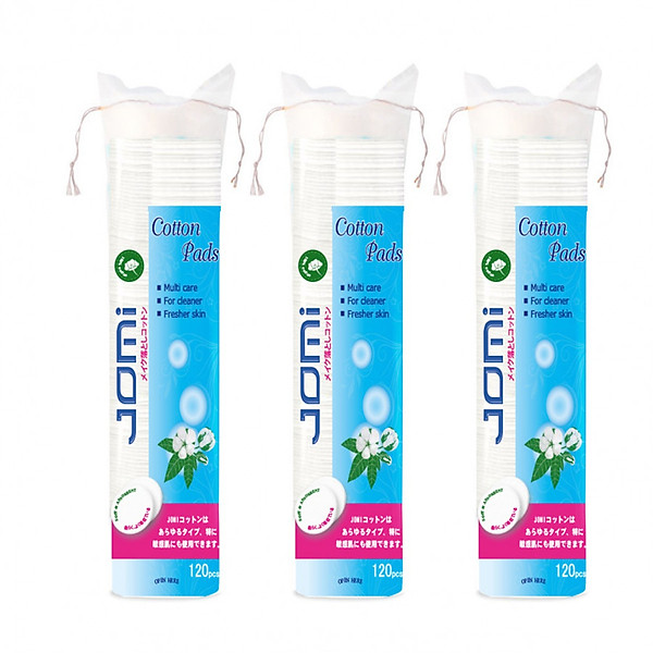 Combo 3 Bông Tẩy Trang Jomi (120 Miếng/Túi)
