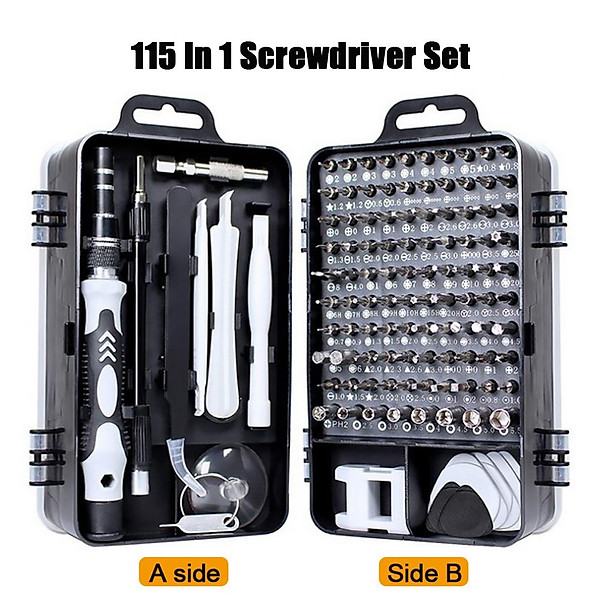 Bộ Tua Vít Đa Năng 115 Chi Tiết, Đầu Vít Bằng Thép Hợp Kim HRC60, Có Từ Tính - Chuyên Sửa Điện Thoại, Laptop, Các Thiết Bị Điện Tử - Hàng Chính Hãng