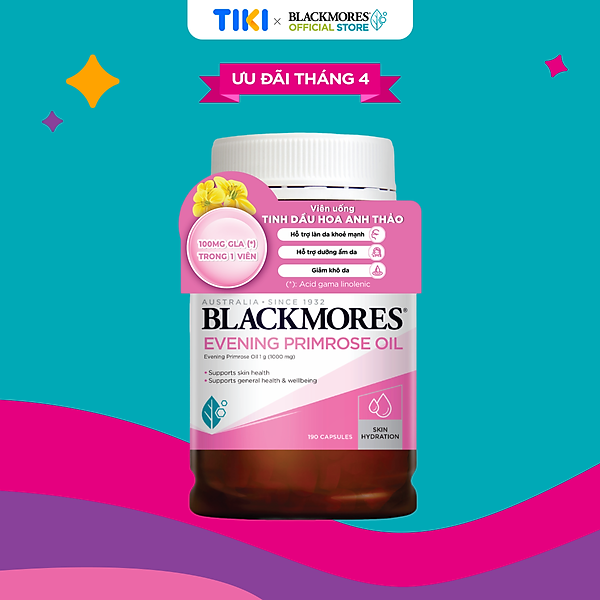 Tinh Dầu Hoa Anh Thảo Hỗ Trợ Cân Bằng Nội Tiết Tố Blackmores Evening Primrose Oil Lọ 190 Viên