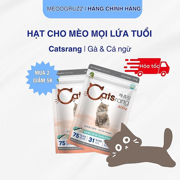 HẠT CATSRANG - THỨC ĂN CHO MÈO MỌI LỨA TUỔI (TÚI 400Gr)