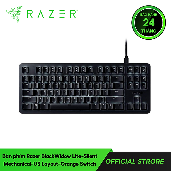 Bàn Phím Razer BlackWidow Lite–Silent Mechanical-US Layout-Orange Switch – Hàng Chính Hãng