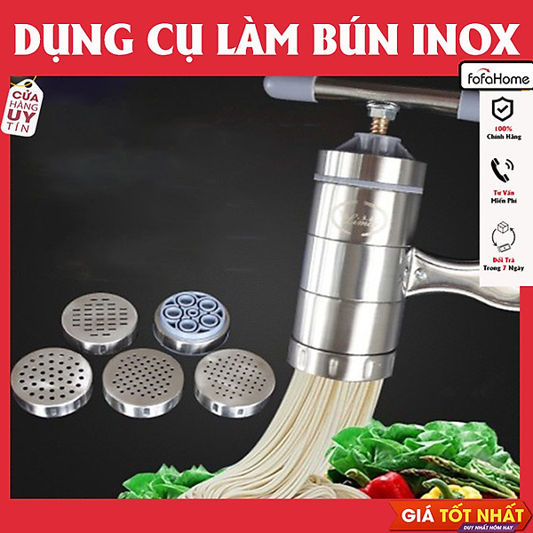 Dụng Cụ Làm Bún Inox 5 Lưỡi Cắt - Máy Làm Bún Tươi Mỳ Sợi Chân Châu Inox 5 Đầu Tiện Dụng
