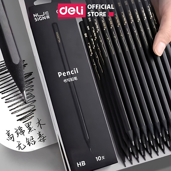 Bút Chì 2B Gỗ Nusign Cao Cấp Deli - Chì Đậm Tô Trắc Nghiệm Làm Bài Kiểm Tra Nhạy Với Máy Chấm Thi Học Sinh Văn Phòng