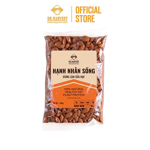 Hạt Hạnh Nhân Sống DK Harvest Nhập Khẩu - Túi 500g, 1000g