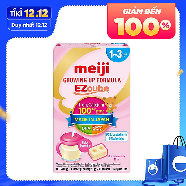 Sữa Meiji Ezcube Growing Up Dạng Viên 448G