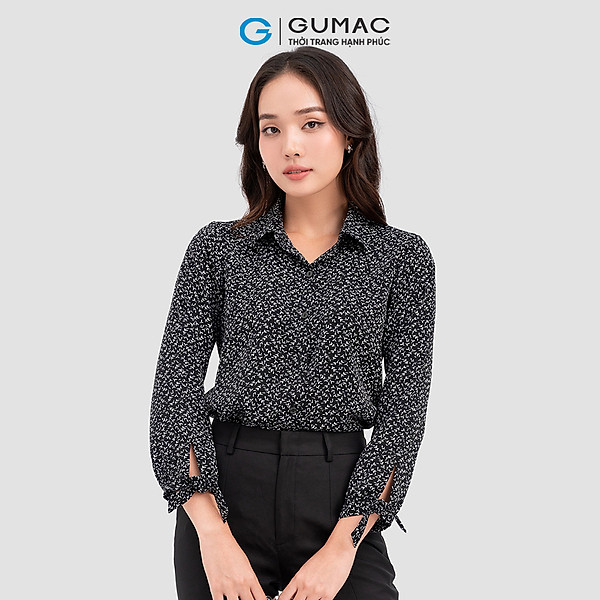 Áo sơ mi Gumac AC11031 tay thắt nơ thời trang