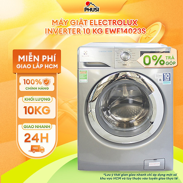 Máy giặt Electrolux Inverter 10 kg EWF14023S - Hàng Chính Hãng