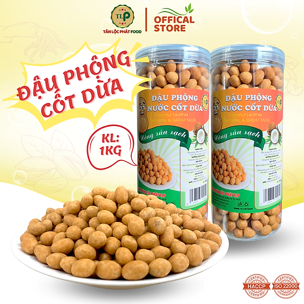 ĐẬU PHỘNG CỐT DỪA TÂN LỘC PHÁT COMBO 1KG - MỖI HŨ 500G