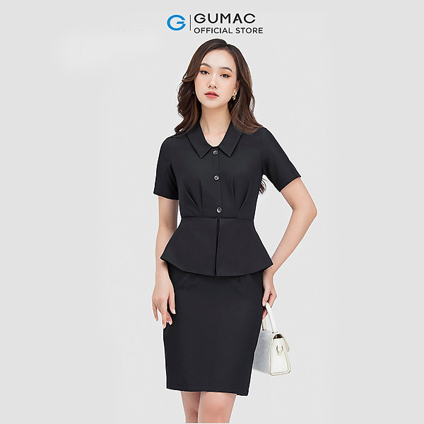Đầm peplum Gumac DC06033 bâu kiểu eo bèo thời thượng