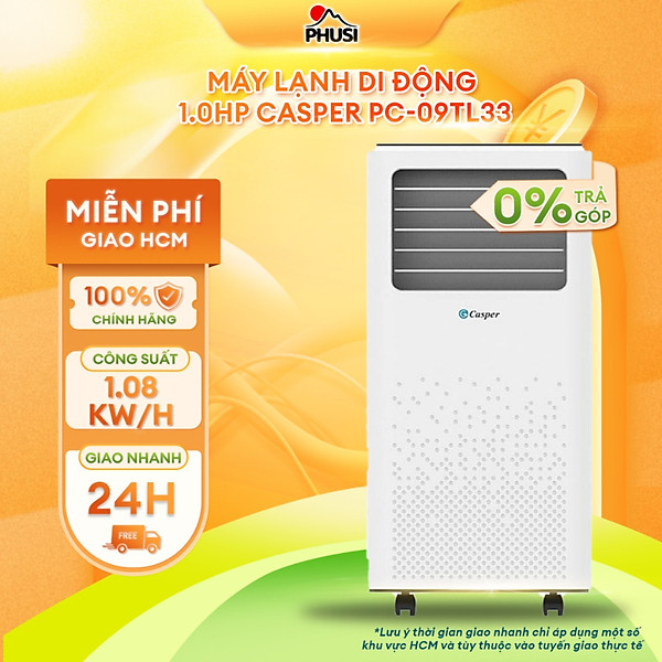 Máy lạnh di động 1.0HP Casper PC-09TL33 - Hàng chính hãng (chỉ giao HCM)