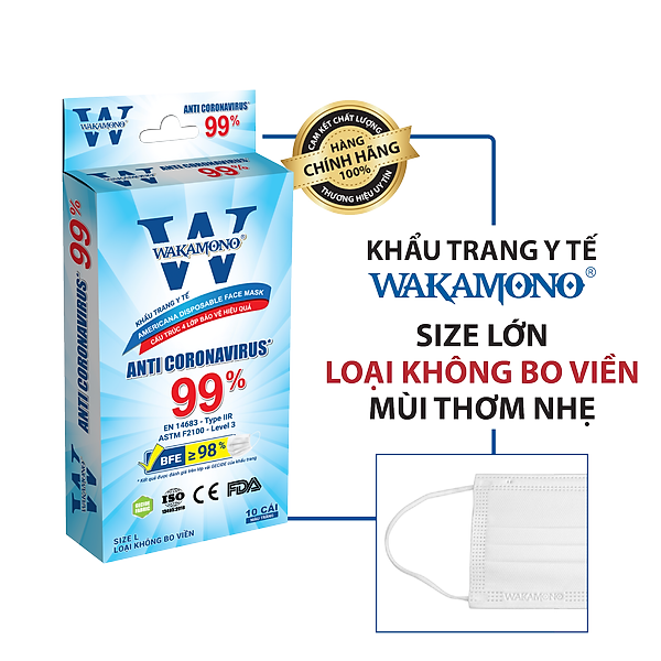 KHẨU TRANG Y TẾ WAKAMONO - (4 Lớp, Hộp 10 Cái)