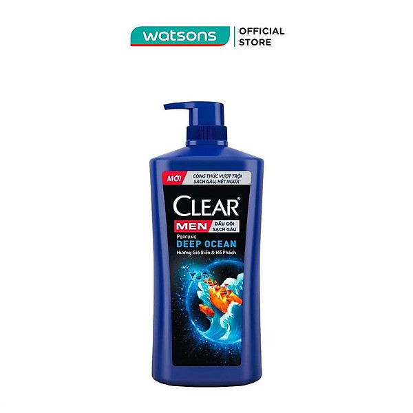 Dầu Gội Sạch Gàu Clear Men Perfume Deep Ocean Hương Hoa Biển & Hổ Phách 600g(588ml)