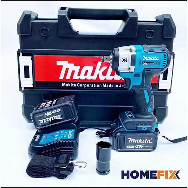 Máy siết bulong 20v kèm phụ kiện hàng cao cấp không chổi than, 3 đèn led