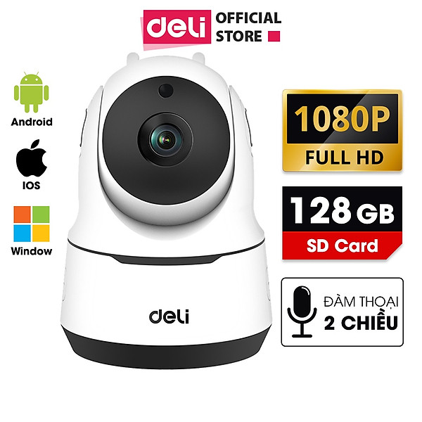 Camera IP Wifi Deli 360 Độ Full HD 1080P Đàm Thoại 2 Chiều Hồng Ngoại ...