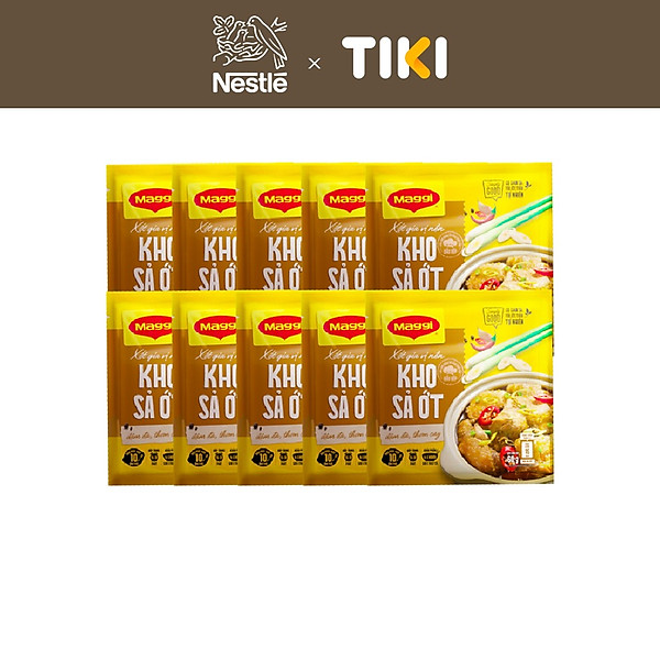 Hộp 10 gói Xốt gia vị nền Maggi Kho sả ớt