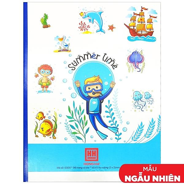 Vở Class Summer Time - 4 Ô Ly 96 Trang 70gsm - Hồng Hà 0308 (Mẫu Màu Giao Ngẫu Nhiên)