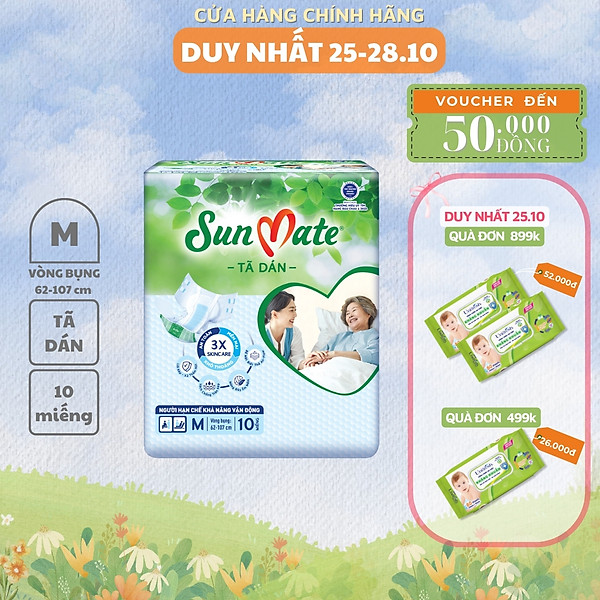 Tã dán người lớn SunMate mới size M10/L10/XL10