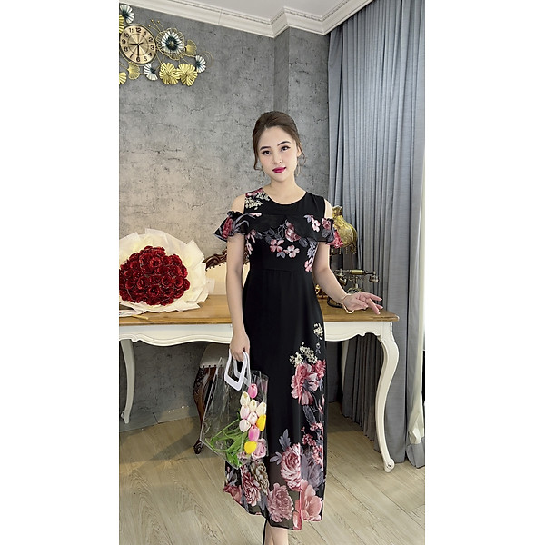 Đầm Suông Trung Niên [ Linh Trà ] (TM 745) Vải Voan Chiffon Cao ...