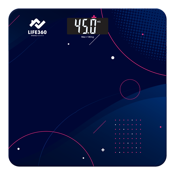 Cân điện tử sức khỏe LIFE360, cân điện tử thông minh, mặt kính cường lực, tải trọng tới 180kg - Hàng chính hãng