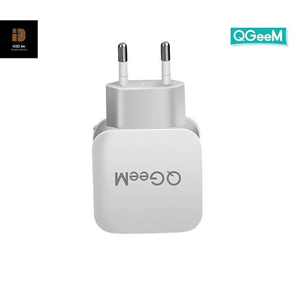 Củ sạc nhanh QGeeM 1 cổng USB hỗ trợ Quick Charge 3.0 cho iPhone EU plug 18W Adapter chuyển đổi sạc nhanh dành cho Samsung Xiaomi Huawei