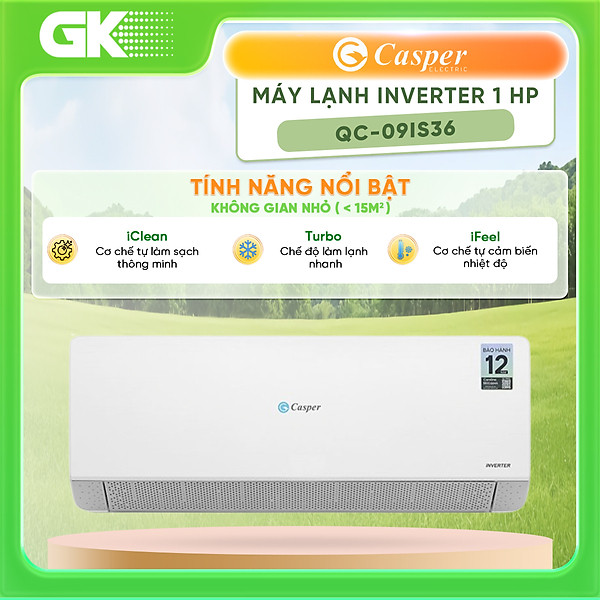 Máy lạnh Casper Inverter 1 HP QC-09IS36 - Hàng chính hãng - Giao HCM và 1 số tỉnh thành