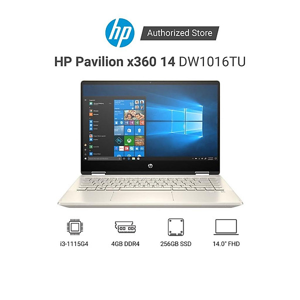 Laptop HP Pavilion x360 14-dw1016TU 2H3Q0PA i3-1115G4 | 4GD4 | 256GSSD | 14.0FHDT | Hàng Chính Hãng