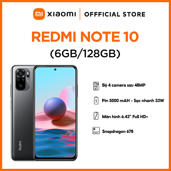 Điện Thoại Xiaomi Redmi Note 10 (6GB/128GB) –  Hàng Chính Hãng