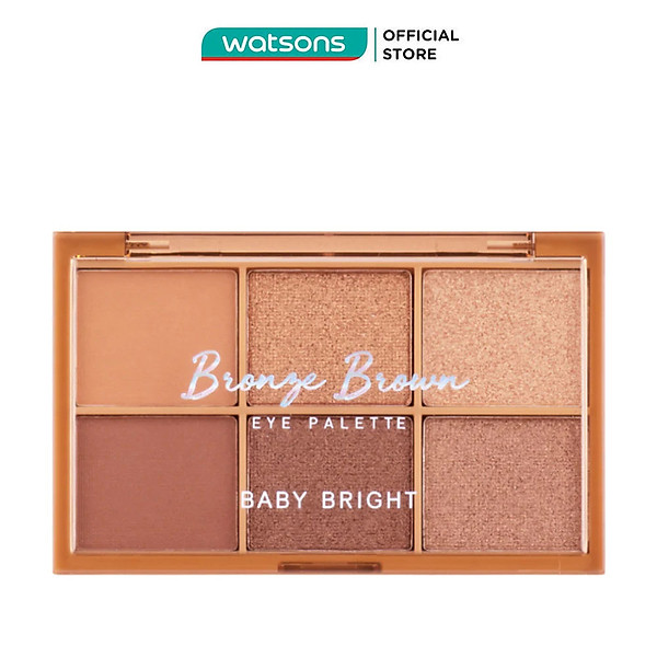 Bảng Phấn Mắt 6 Ô Màu Baby Bright Eye Palette 0.7g #Bronze Brown