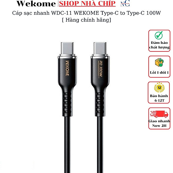 Cáp sạc nhanh WDC-11 WEKOME Type-C to Type-C 100W[ Hàng chính hãng]