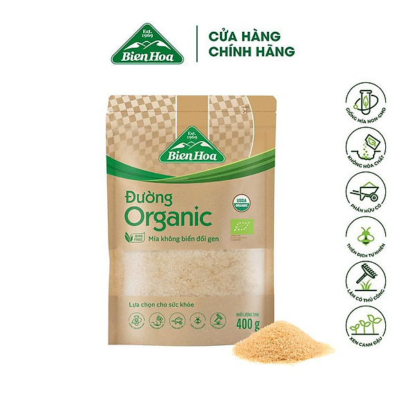 Đường Biên Hòa Organic túi 400gr/túi