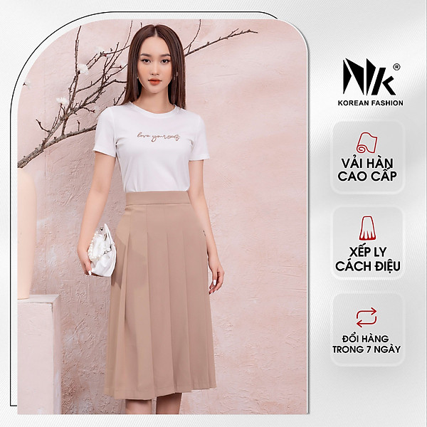 Chân Váy Công Sở NK Fashion Thiết Kế Dập Ly Hộp, Chất Vải Dày Dặn, Co Giãn Và Mềm Mịn NKCV2112004