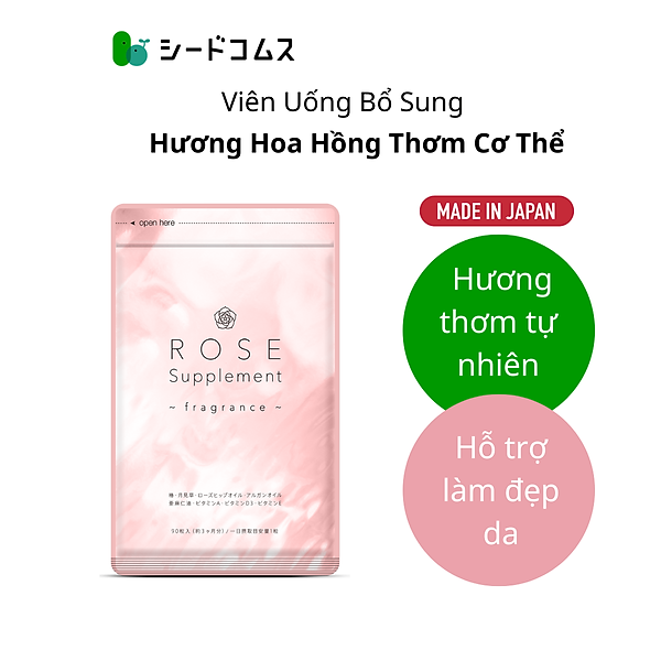 Viên Uống Tạo Hương Thơm Tự Nhiên Cho Cơ Thể Rose Supplement Seedcoms Nhật Bản