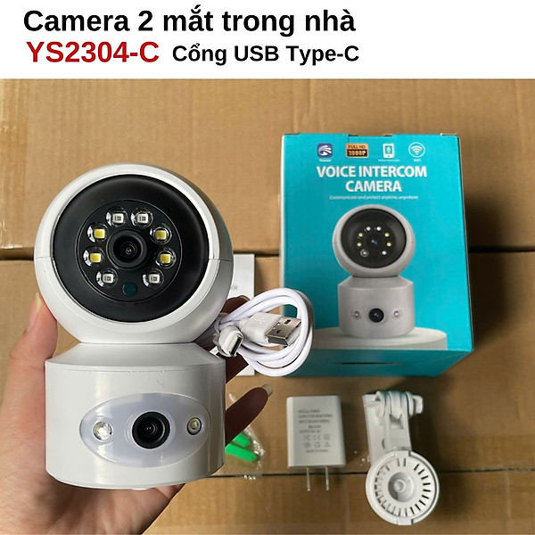 CAMERA 2 MẮT TRONG NHÀ YOOSEE YS2304 - 4.0MPX KẾT NỐI WIFI, XOAY 360 ĐỘ, ĐÀM THOẠI 2 CHIỀU - Hàng Chính Hãng
