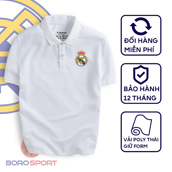 Áo Polo Boro Sport Chất Liệu Vải Poly Thái Giữ Form Thiết Kế Thời Trang Năng Động Real Madrid