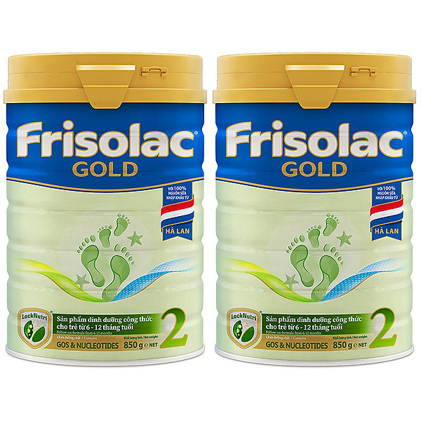 2 Lon Sữa Sữa Bột Frisolac Gold 2 850G Dành Cho Trẻ Từ 6 – 12 Tháng Tuổi